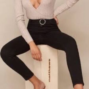 Reformation Marilyn High & Skinny Black Jeans with Belt Women’s Size 29